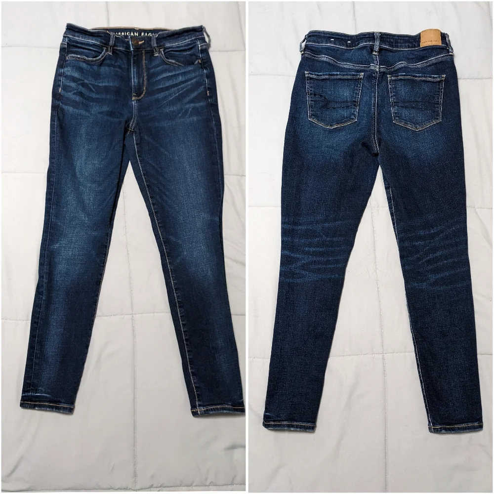 SOLD American Eagle Hi-rise Jeggings Jeans sz 8 Short Petite - Picture 2 of 5